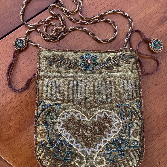 Gorgeous Gold Hand-beaded Russian Fancy Dress Purse 1920’s Flowered - Picture 3 of 8